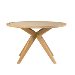 Kave Home Ronde Eettafel 'Julieta' Massief Acacia / Polycement, 120cm, kleur Beige