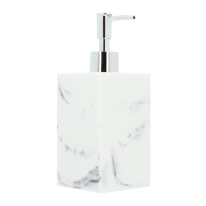 QUVIO Zeepdispenser met marmerlook - Kunststof - Wit