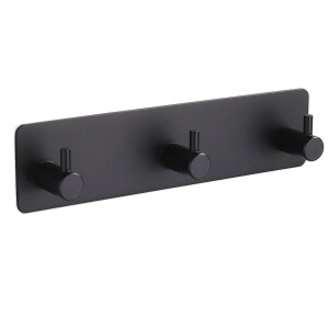XIVADA Handdoekhaakjes Tres - Zelfklevend - Zwart - 3 in 1