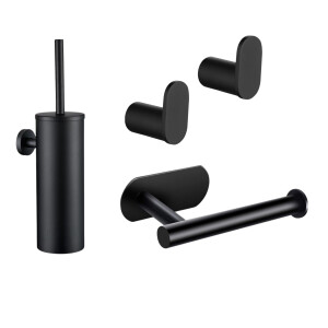 XIVADA Toilet accessoires set - 4 delig - Rvs - Zwart