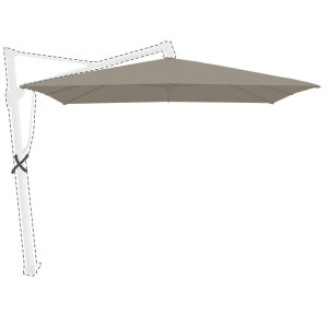Zweefparasoldoek Glatz Sombrano®   300x300cm vierkant (151 Ash)