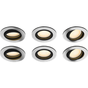 Philips Hue Milliskin inbouwspot White Ambiance - rond - Aluminium - 6-pack