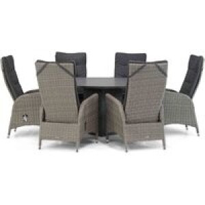 Garden Collections Lincoln/Graniet 140 cm rond dining tuinset 7-delig