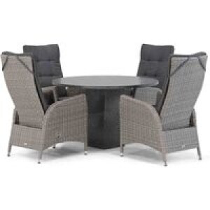 Garden Collections Lincoln/Graniet 120 cm rond dining tuinset 5-delig