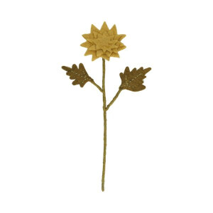 Bloem dahlia, vilt, geel, 35 cm