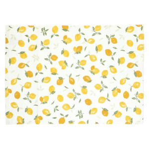 Placemat geribbeld, GOTS bio-katoen, citroenen, 35 x 50 cm