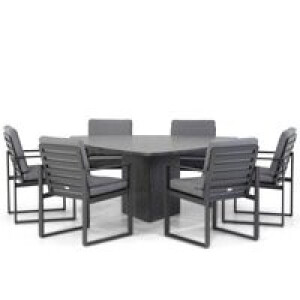 Santika Zaga/Graniet triangel 170 cm dining tuinset 7-delig