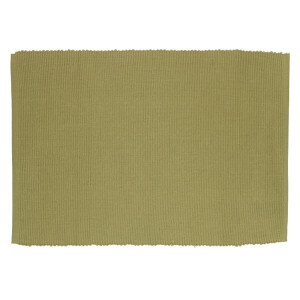 Placemat geribbeld, GOTS bio-katoen, saliegroen, 35 x 50 cm