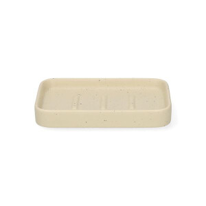 Zeepschaaltje, keramiek, beige spikkel, 13,4 cm x 9,4 cm