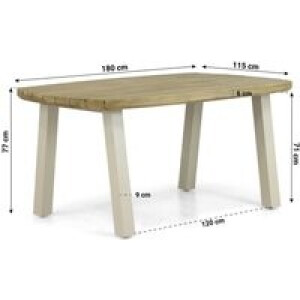 Lifestyle Falcon/Glasgow dining tuintafel 180 x 115 cm