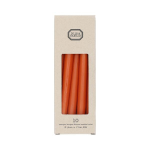 Kaarsjes smal, terra, 17 cm, 10 stuks