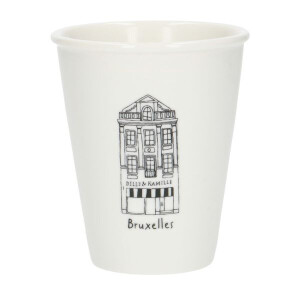 Gevel mok, Brussel Grasmarkt, porselein, 200 ml