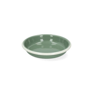 Bord diep, emaille, grijsgroen/wit, Ø14 cm