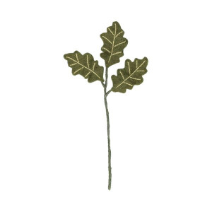 Tak met eikenblad, vilt, groen, 28 cm