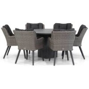 Garden Collections Boston/Graniet 140 cm rond dining tuinset 7-delig