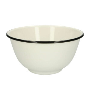 Schaal, emaille, zwart/wit, Ø 21,5 cm