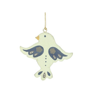 Kersthanger vogel, katoen maché, 7,5 cm