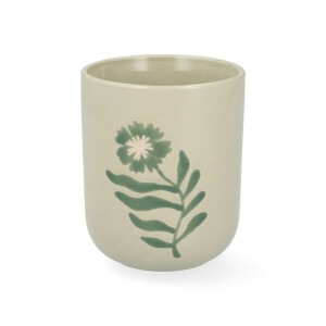 Beker, steengoed, groen, cosmosbloem, 280 ml