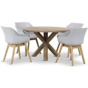 Hartman Sophie teak/Sand City rond 120 cm dining tuinset 5-delig