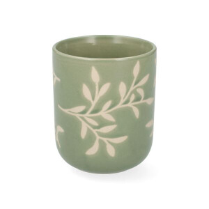 Beker, steengoed, donkergroen, takjes, 280 ml