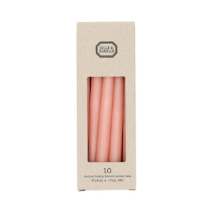 Kaarsjes smal, roze, 17 cm, 10 stuks