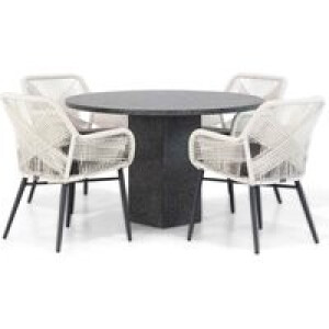 Lifestyle Advance/Graniet 120 cm rond dining tuinset 5-delig
