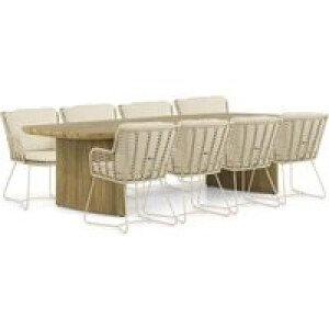 4 Seasons Outdoor Fabrice/Falcon 300 cm dining tuinset 9-delig