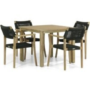 Lifestyle Dallas/Weston 90 cm dining tuinset 5-delig