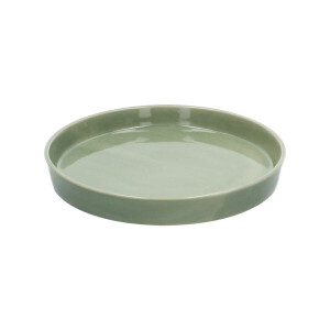 Bloempotschotel, aardewerk, zachtgroen,Ø 20 cm