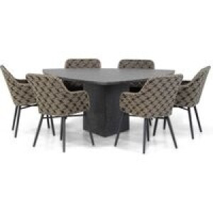 Lifestyle Crossway/Graniet 170 cm triangel dining tuinset 7-delig