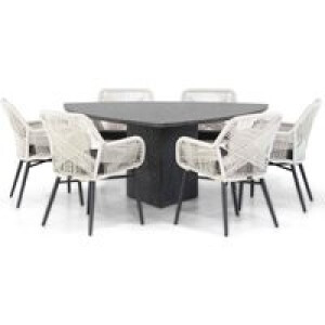 Lifestyle Advance/Graniet 170 cm triangel dining tuinset 7-delig