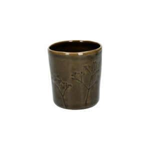 Beker, steengoed, donkergroen, Ø8 x 9,5 cm