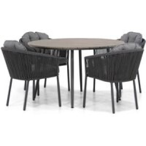 Santika Novita/Matale 125 cm rond dining tuinset 5-delig