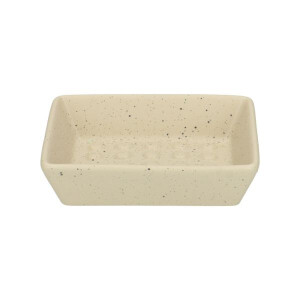 Zeepschaaltje rechthoek, beige spikkel, keramiek