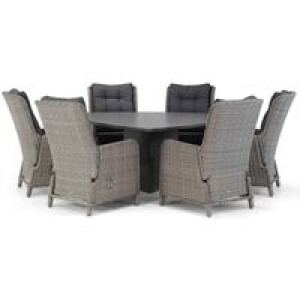 Garden Collections Kingston/Graniet 170 cm triangel dining tuinset 7-delig