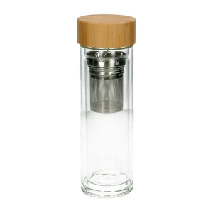 Dubbelwandige infusiefles, hittebestendig glas, 400 ml
