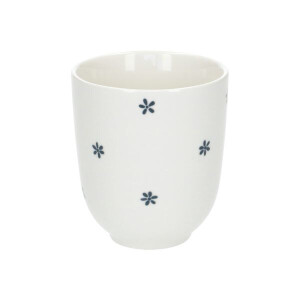 Beker met bloemetjes, organisch, porselein,Ø 7,6 cm