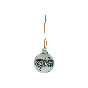 Kerstbal, glas, krans, groen