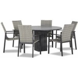 Lifestyle Upton/Graniet triangel 170 cm dining tuinset 7-delig
