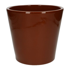 Bloempot, aardewerk, cognacbruin, Ø 20 cm