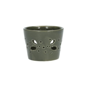Waxinelichthouder, porselein, groen, H5,5 XØ7 cm