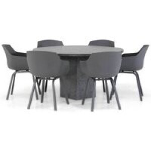 Lifestyle Salina/Graniet rond 140 cm dining tuinset 7-delig