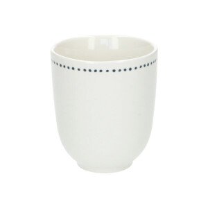 Beker met blauwe stip, organisch, porselein,Ø 7,6 cm