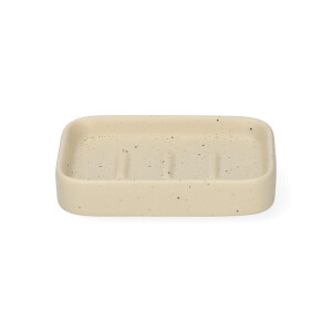 Zeepbakje, keramiek, beige spikkel, 8,4 cm x 6,4 cm