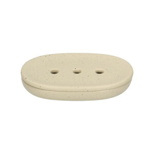 Zeepschaaltje ovaal, beige spikkel, keramiek