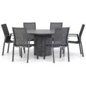 Lifestyle Ultimate/Graniet 140 cm dining tuinset 7-delig
