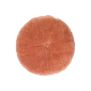 Velours kussen, bio-katoen, terracotta, rond,Ø 40 cm