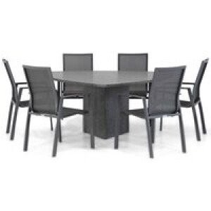 Lifestyle Ultimate/Graniet 170 cm triangel dining tuinset 7-delig