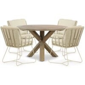 4 Seasons Outdoor Fabrice/Sand City 120 cm dining tuinset 5-delig