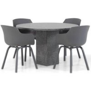 Lifestyle Salina/Graniet rond 120 cm dining tuinset 5-delig